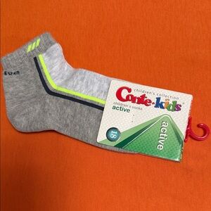 Gray and Neon Green Socks